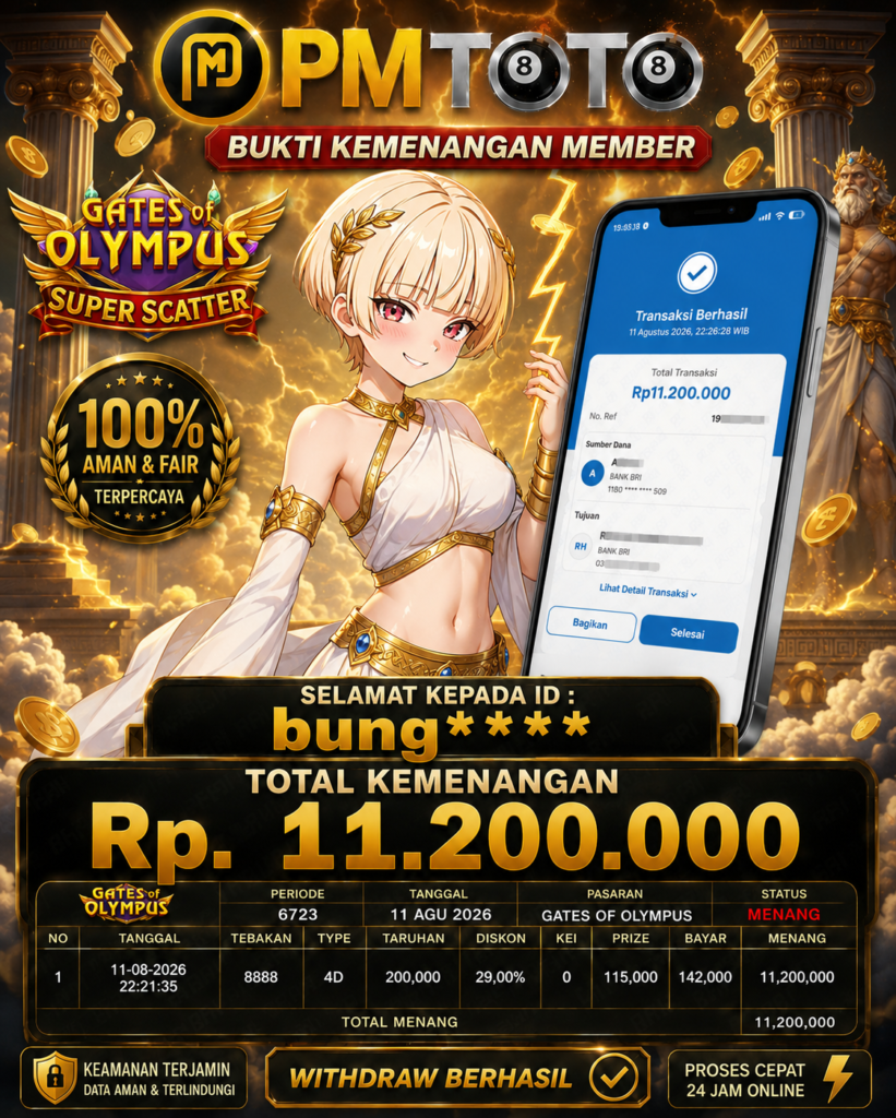 SELAMAT KEPADA MEMBER BUNGXXX JACKPOT 11.2 JUTA DI SLOT GATES OF OLYMPUS SUPER SCATTER