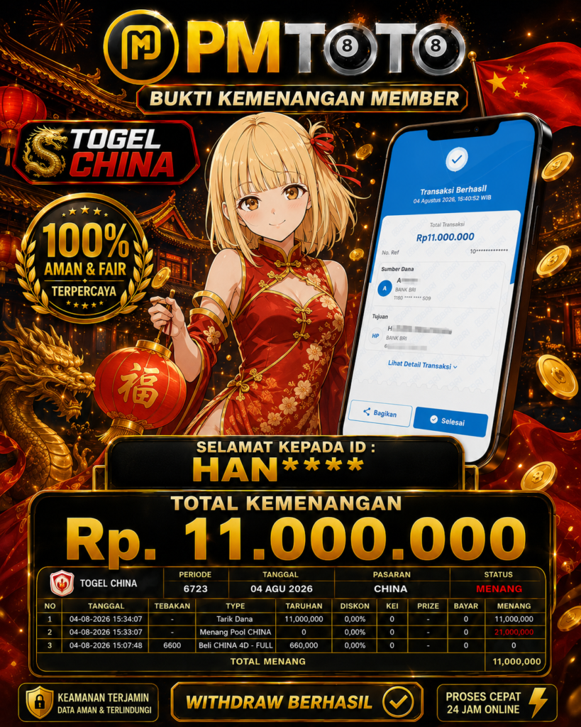 SELAMAT KEPADA MEMBER HANXXX JACKPOT 11 JUTA DI TOGEL CHINA