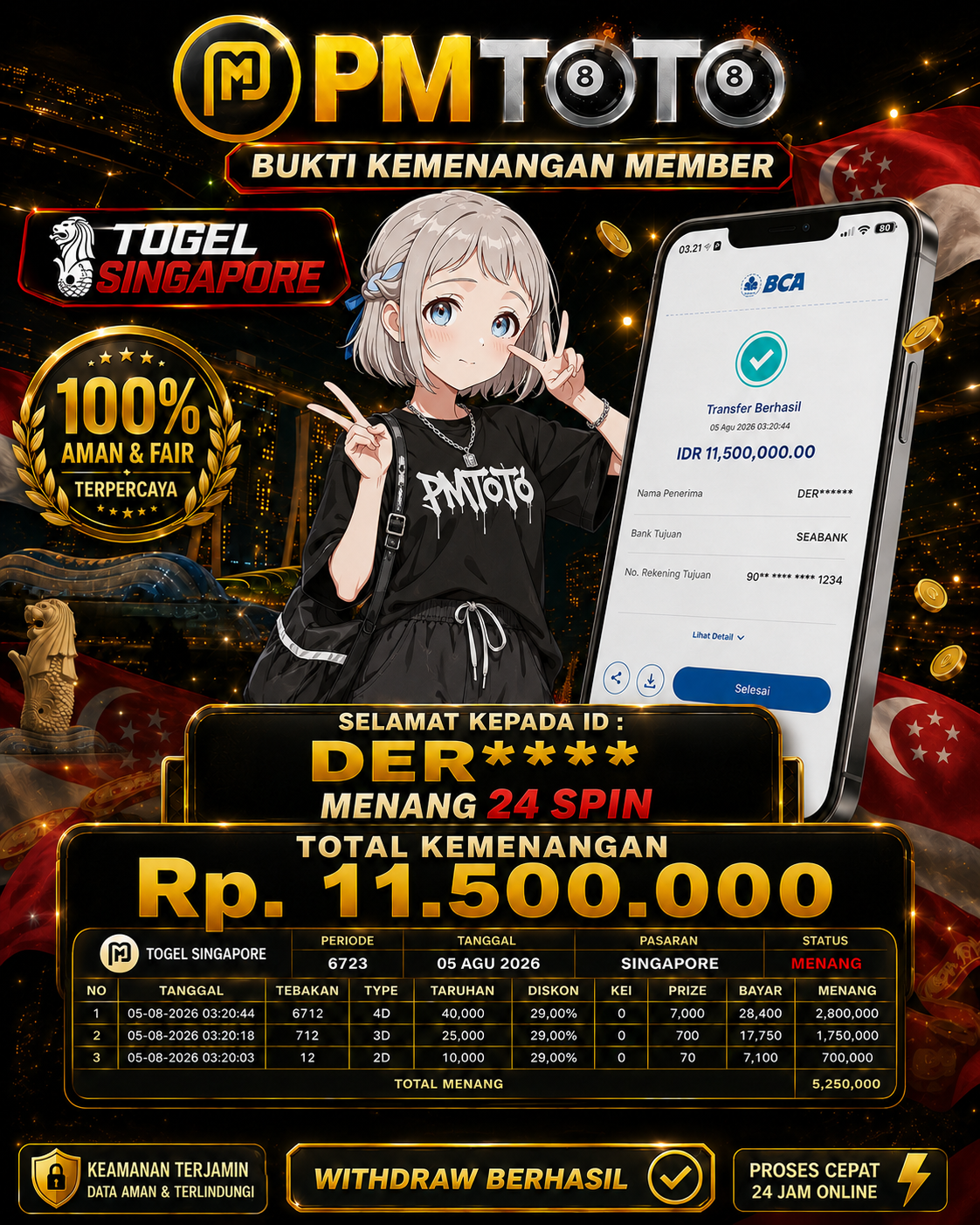 SELAMAT KEPADA MEMBER DERXXX JACKPOT 11 JUTA DI CASINO 24 SPIN