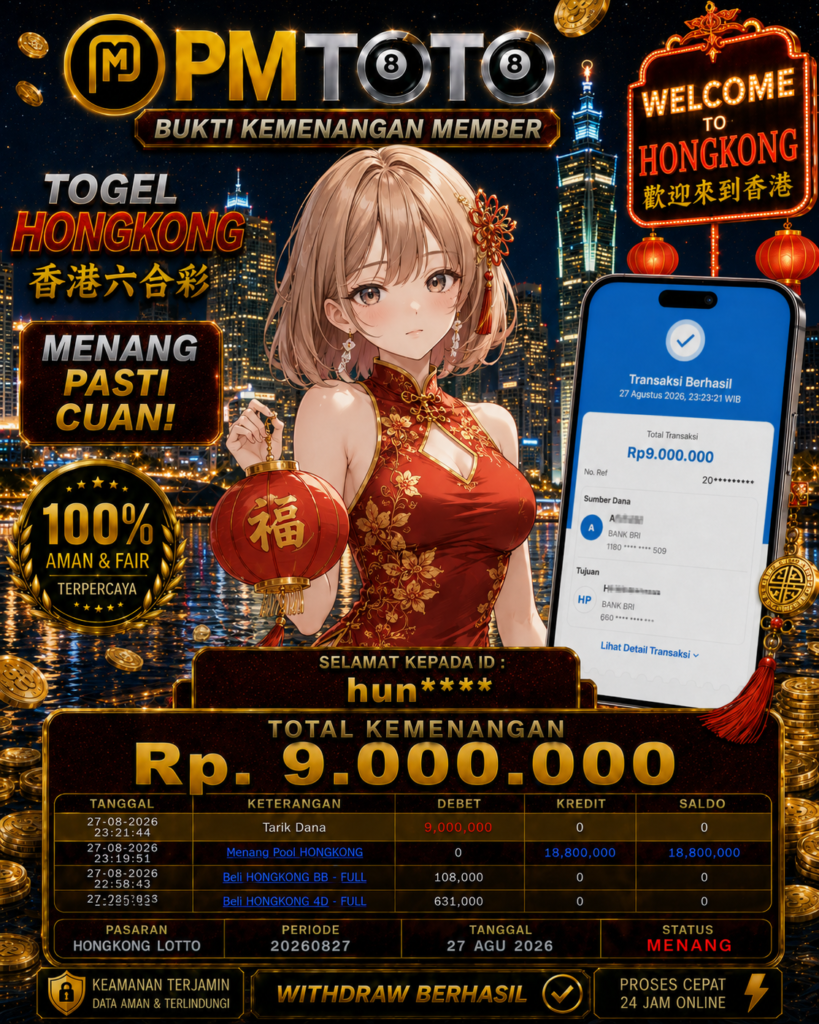 SELAMAT KEPADA MEMBER HUNXXX JACKPOT 9 JUTA DI TOGEL HONGKONG LOTTO