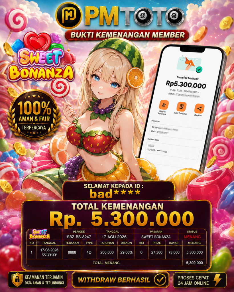 SELAMAT KEPADA MEMBER BADXXX JACKPOT 5.3 JUTA DI SLOT SWEET BONANZA