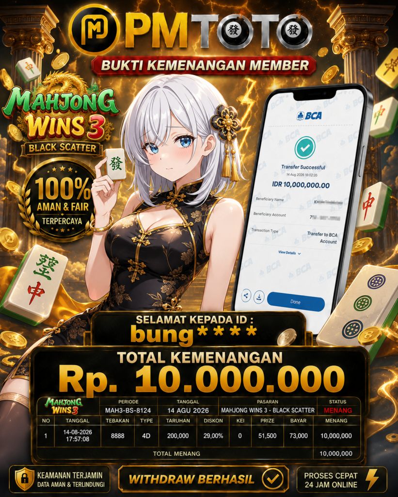 SELAMAT KEPADA MEMBER BUNGXXX JACKPOT 10 JUTA DI SLOT MAHJONG WINS 3 BLACK SCATTER