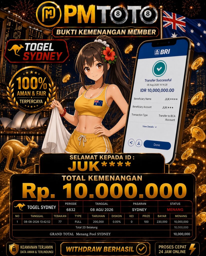 SELAMAT KEPADA MEMBER JUKXXX JACKPOT 10 JUTA DI TOGEL SYDNEY LOTTO