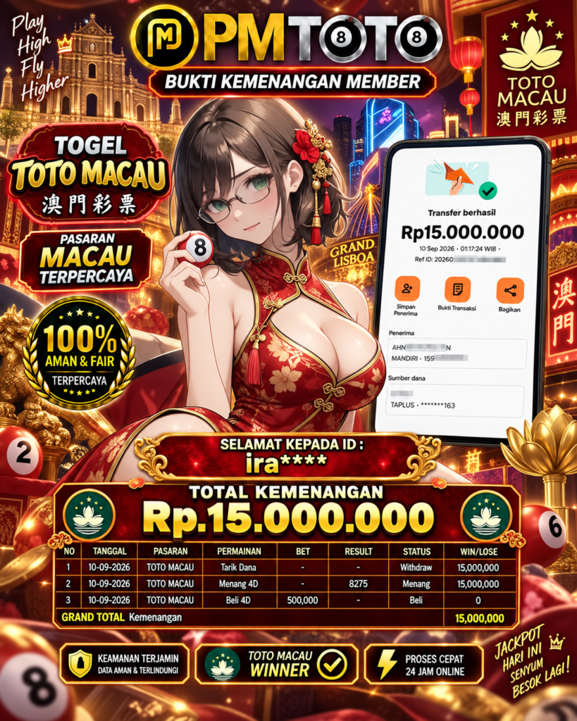 SELAMAT KEPADA MEMBER IRAXXX JACKPOT 15 JUTA DI TOGEL TOTO MACAU