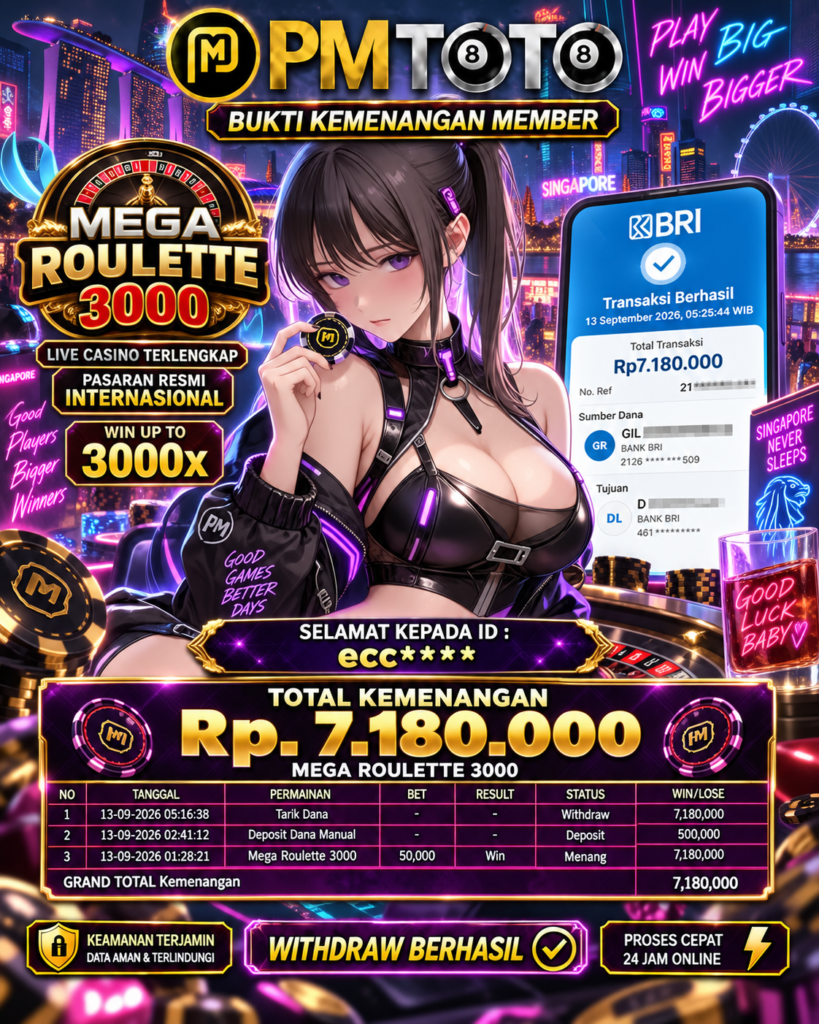 SELAMAT KEPADA MEMBER ECCXXX JACKPOT 7.1 JUTA DI MEGA ROULETTE 3000